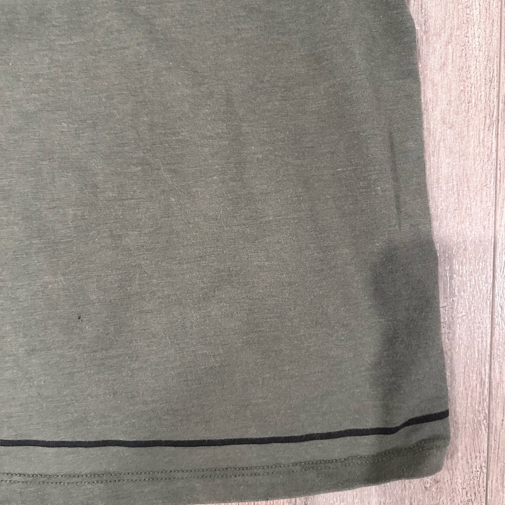 Hunter Olive Green Tank with Black and White Striped Trim - Picture 3 of 5